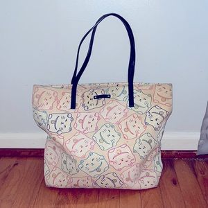 KATE SPADE CANVAS CAT TOTE BAG USED